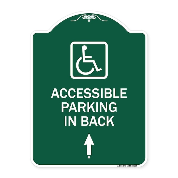 Signmission W/ NY Approved Isa Accessible Parking on Up Arrow W/ Graphic Alum Sign, 18" x 24", GW-1824-22697 A-DES-GW-1824-22697 - main